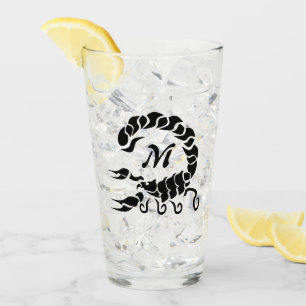 Tribal Black Scorpion Monogramm Glas