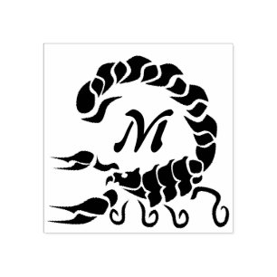 Tribal Black Scorpion Monogramm Gummistempel