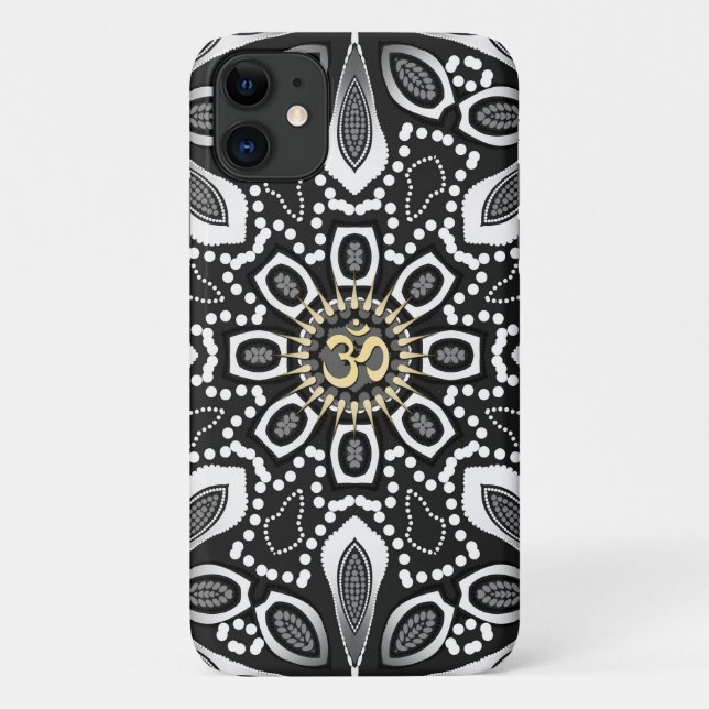 Tribal Black+White Om iPhone 4 Case-Mate Hülle (Rückseite)