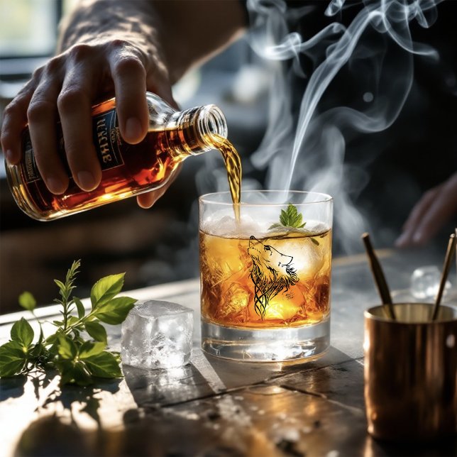 Tribal Black Wolf Howl Whiskyglas (Von Creator hochgeladen)