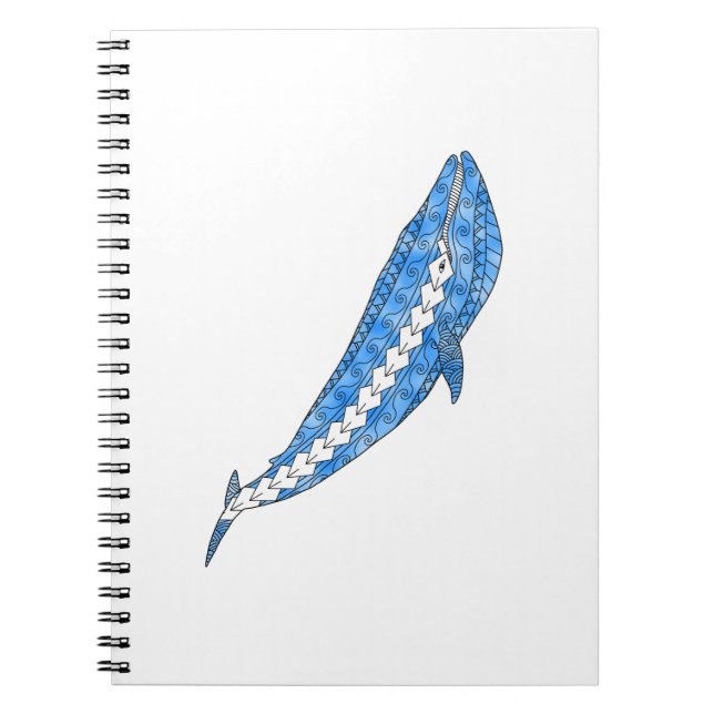 Tribal Blue Whale Notizblock (Vorderseite)