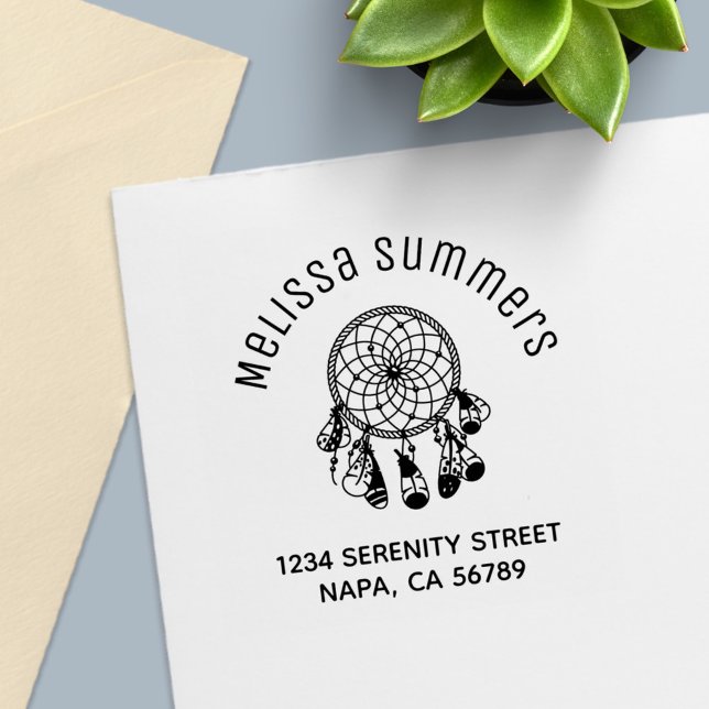 Tribal Boho Dreamcatcher-Artadresse Permastempel (Von Creator hochgeladen)