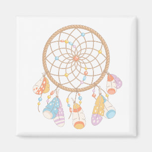 Tribal Boho Dreamcatcher auf Weiß Magnet
