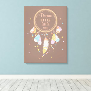 Tribal Boho Dreamcatcher über Brown Quote Leinwanddruck