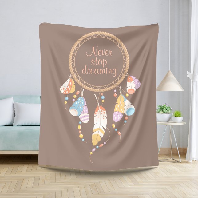Tribal Boho Dreamcatcher über Brown Quote Sherpadecke (Von Creator hochgeladen)