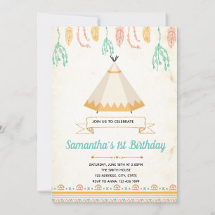 Tribal boho Geburtstagsdusche Einladung