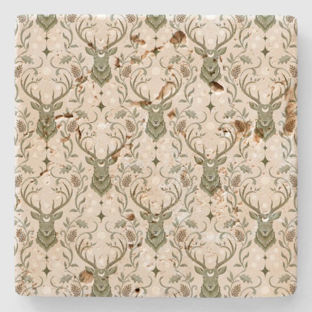 Tribal-Boho-Hirsch, Träumend von Hirschen Steinuntersetzer (Vorderseite)