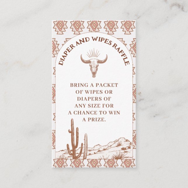 Tribal Boho Rodeo Babydusche Windelwindeln Beilage Visitenkarte (Vorderseite)
