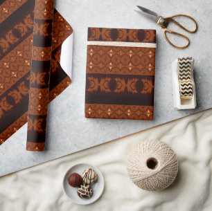 Tribal Brown & Black Pattern Geschenkpapier