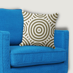 Tribal Brown & White Nested Circle Pattern Kissen