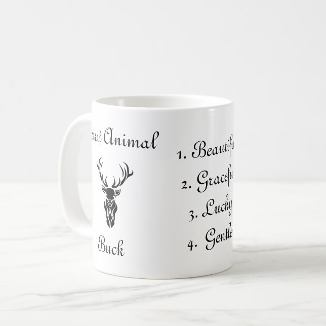 Tribal Buck Totem Spirit Animal Coffee Tasse (Vorderseite Links)