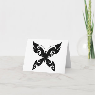 Tribal Butterfly Tattoo Bold Black Ink Style Karte