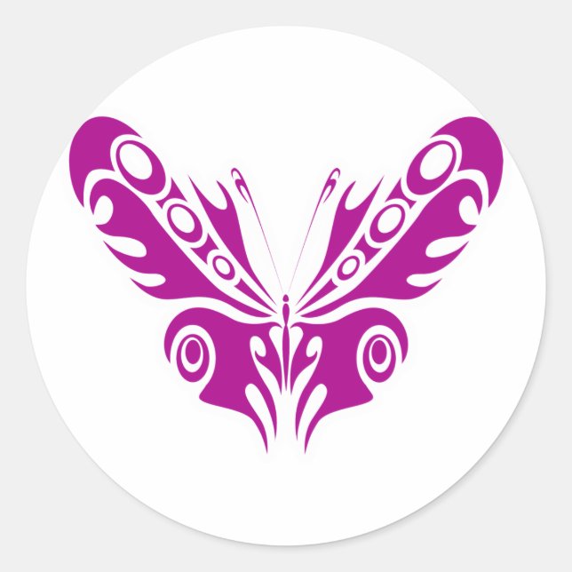 Tribal Butterfly Tattoo Design Runder Aufkleber (Vorderseite)