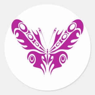 Tribal Butterfly Tattoo Design Runder Aufkleber
