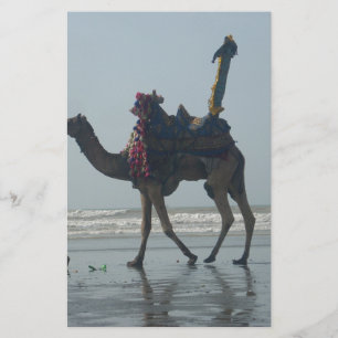 Tribal Camel Ride: Morgengrauen mit Sandstrand und Briefpapier