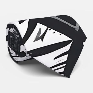 Tribal Chic Black & White Geometrie Abstrakte Kuns Krawatte