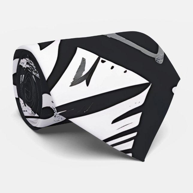 Tribal Chic Black & White Geometrie Abstrakte Kuns Krawatte (Gerollt)