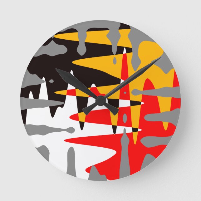 Tribal Clock Modern Native Art Wall Clocks Decor Runde Wanduhr (Vorderseite)