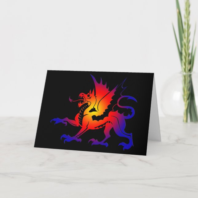Tribal Color Dragon Greet Card II Karte (Vorderseite)