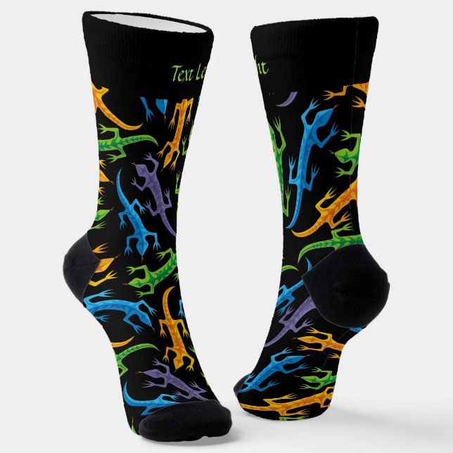 Tribal Colorful Lizards Muster Socken (Gewinkelt)