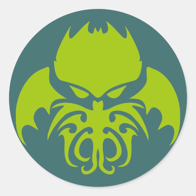 Tribal Cthulhu Runder Aufkleber (Vorderseite)
