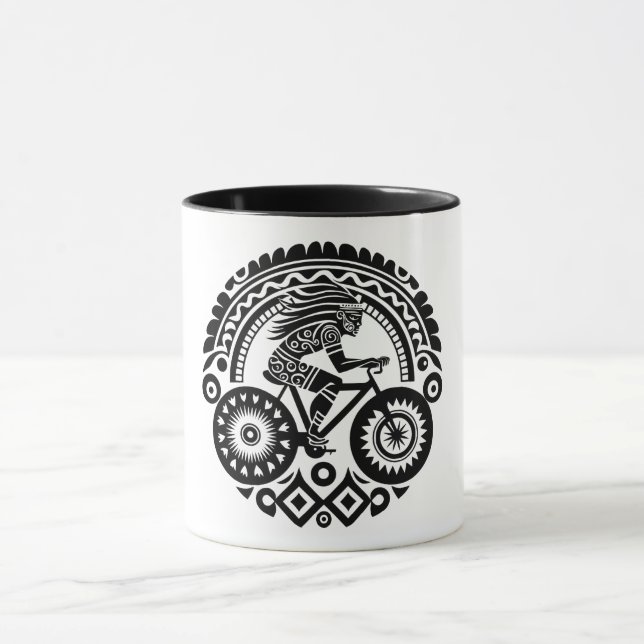 Tribal Cyclist Tasse (Zentrum)