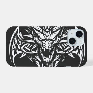 Tribal-Dämonenkopf-Grafik von BurnsInHell iPhone 15 Hülle