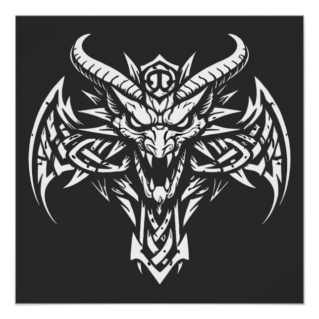 Tribal-Dämonenkopf-Grafik von BurnsInHell Poster (Vorderseite)