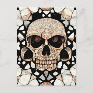 Tribal Decorative Ornament   Mayan Skull Art Postkarte