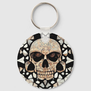 Tribal Decorative Ornament Mayan Skull Art Schlüsselanhänger