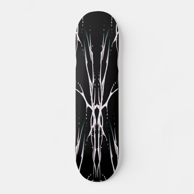 Tribal Deer Skull Tattoo - schwarz-weiß Skateboard (Vorderseite)