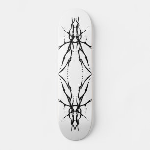 Tribal Deer Skull Tattoo - schwarz-weiß Skateboard
