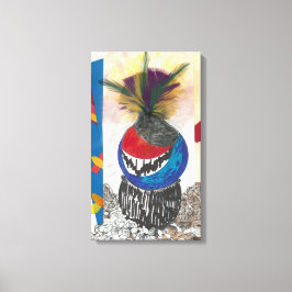 "Tribal Design Blue" Fine Art Canvas Print Leinwanddruck