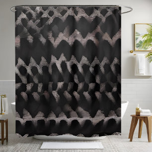 Tribal-Design mit schwarzem Duschvorhang