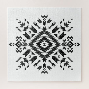 Tribal Design: Schwarz-Weiß Handgezeichnet Puzzle