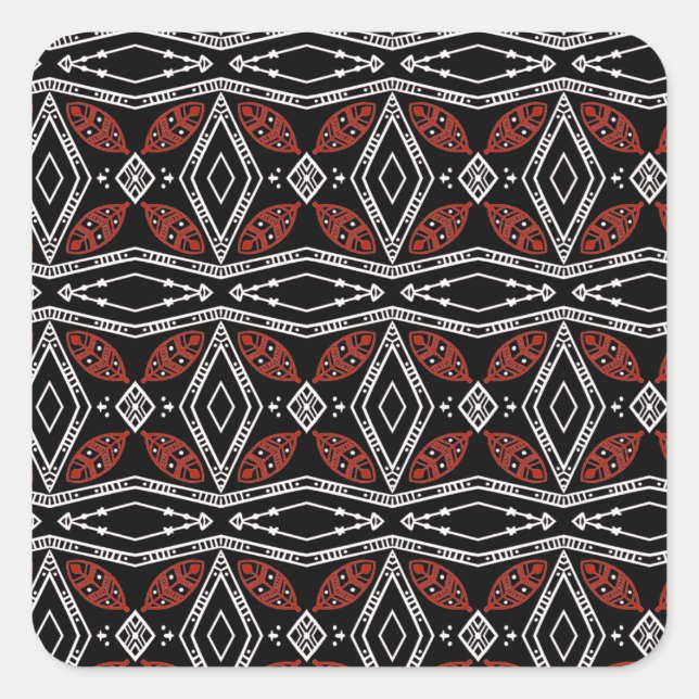 Tribal Diamond Quadratischer Aufkleber (Vorderseite)