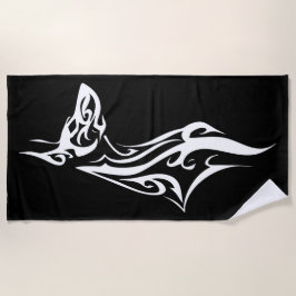 Tribal-Dobermann-Silhouette Minimal Design Strandtuch