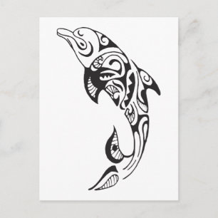 Tribal Dolphin Postkarte