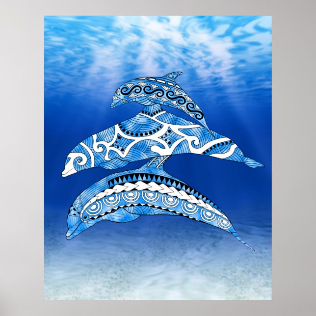 Tribal Dolphins Poster (Vorne)