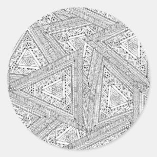 Tribal Doodle 2 Runder Aufkleber