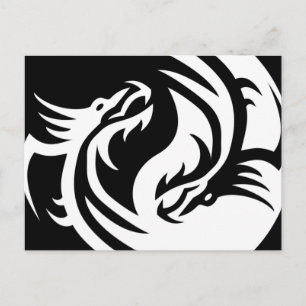 Tribal Dragons Yin Yang (Anpassen!) Postkarte
