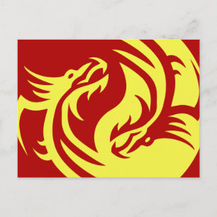Tribal Dragons Yin Yang (Customize it!) Postkarte