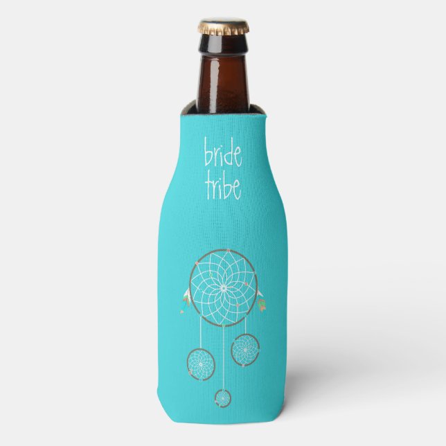 Tribal Dream Catcher Türkis Flasche Cooler Flaschenkühler (Flaschenvorderseite)