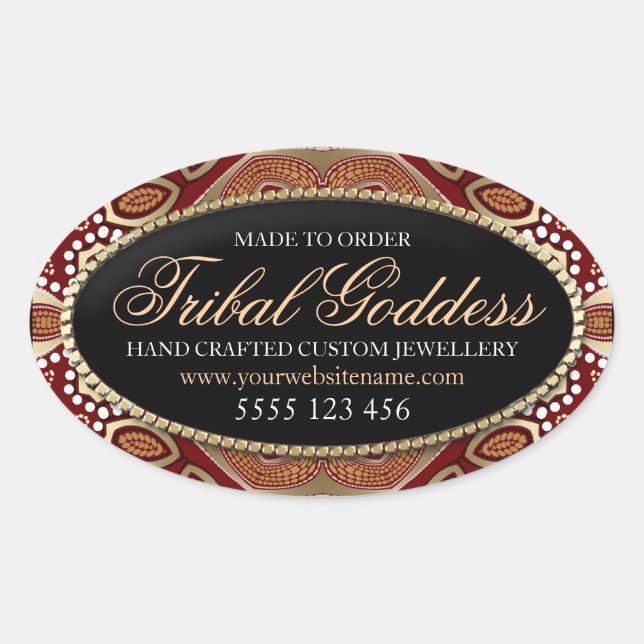 Tribal Dream Goddess Oval Stickers (Vorderseite)