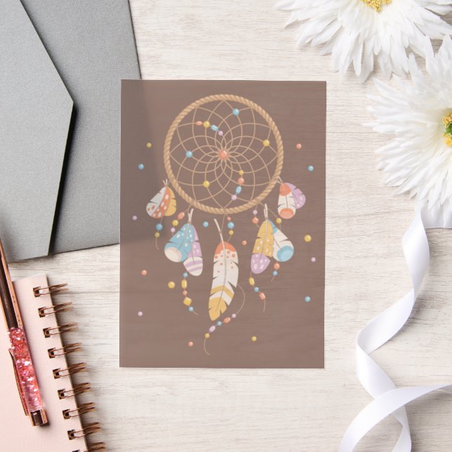 Tribal Dreamcatcher Boho Baby Brown Beilage (Hochzeit)