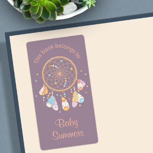 Tribal Dreamcatcher Boho Baby Buchzeichen Lila