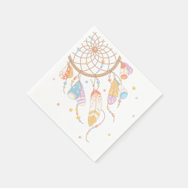 Tribal Dreamcatcher Boho Baby Serviette (Ecke)