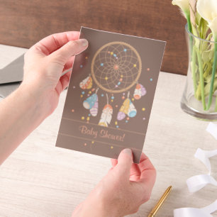 Tribal Dreamcatcher Boho Baby Showbraun Beilage