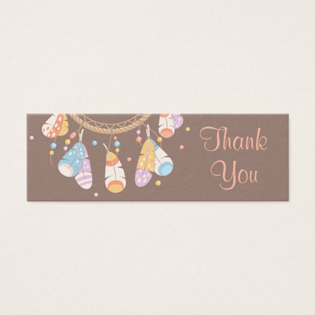 Tribal Dreamcatcher Boho Brown Vielen Dank (Vorderseite)