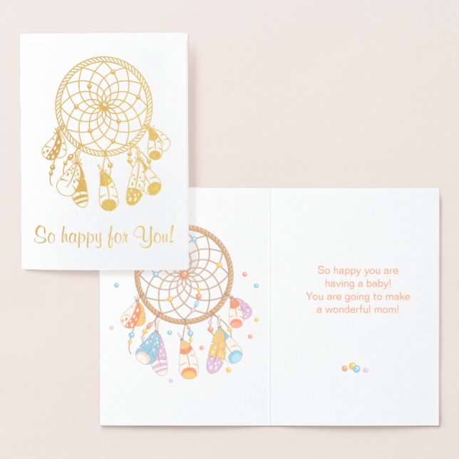 Tribal Dreamcatcher Boho Have Baby Folienkarte (Anzeige)